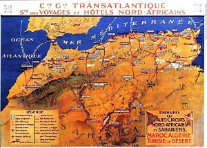 ALGERIE-AUTO-CIRCUITS NORD AFICAINS DE LA COMPAGNE GENERALE TRANSLATANTIQUE